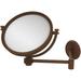 8 Inch Wall Mounted Extending Make-Up Mirror with Dotted Accents - Antique Bronze / 2X