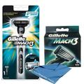 Gillette Mach3 Razor Blade Handle + Gillette Mach3 Refill Cartridges 8 Count