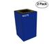 Witt Industries 28GC03-BL GeoCube Recycling Receptacle with Waste Opening Steel 28 gal Blue (Set of 2)