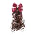 Wmkox8yii Children s Wig Spring Clip Girl Plaid Bow Streamer Western-style Wig Hair Accessories