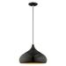 Livex Lighting Amador 6.25 1-Light Metal Single Pendant in Shiny Black