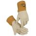 Caiman 1869 Cow Grain Unlined Welding Gloves X-Large Gold 4 in Gauntlet Cuff - 1 PR (607-1869-XL)