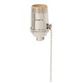 B&P LampÂ® Heavy Turned Brass Socket With Nickel Plated Finish On/Off Pull Chain Function Uno Thread Shell