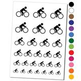 Biking Cycling Bicycle Bike Icon Water Resistant Temporary Tattoo Set Fake Body Art Collection - Orange