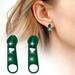 Summer Color Zipper Buckle Stud Earrings Personality Soft Girl Ear Clip Stainless Steel Zipper Stud Earrings