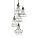 Silver 1-Light Mini Pendant with Nickel-Plated Iron Wire Cage Shade in Silver -Urban-Industrial Style Pendant Light 6X10-inches 40-Watt Pendant Bailey