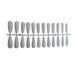 Thinsont 24 Pieces False Nails Shimmering Powder Full Cover Coffin Style Fingernail Patch Tips Manicure Art Tool for Home Salon white