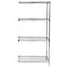 Stainless Steel Wire Shelving Add On Unit with 4 Shelves - 24 x 60 x 54 in.