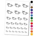 Chubby Unicorn Running Water Resistant Temporary Tattoo Set Fake Body Art Collection - Hot Pink