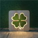 Four-Leaf Clover Led Night Light Solid Wood Low Energy Used Button Switch Soft Warm Light Creative Friends Gift Bedroom Home Decoration