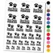 Black Russian Terrier Dog Paw Prints Fun Text Water Resistant Temporary Tattoo Set Fake Body Art Collection - White