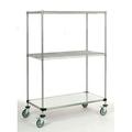 21 Deep x 48 Wide x 60 High 1200 lb Capacity Mobile Unit with 2 Wire Shelves and 1 Solid Shelf