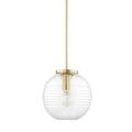 -1 Light Small Pendant in Modern/Transitional/Contemporary Style-12 inches Wide By 12.5 inches High-Aged Brass Finish Bailey Street Home