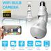 Home Security Camera 360 Degree Panoramic View Camera Full HD 1080p WiFi Light Bulb Camera for kids Pet Office with Night Vision/Motion Detection/Alarm Wireless Security IP Camera