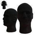 Sunjoy Tech Male Wigs Display Mannequin Head Stand Model Headsets Mount Styrofoam Foam Flocking Black