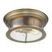 Z-Lite 727F13 Sonna 2 Light 13-1/2 Wide Flush Mount Drum Ceiling Fixture - Brass