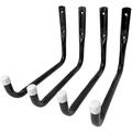 8091E Heavy Duty Steel 10-Inch Garage Storage Utility Hooks - 4 Pack Black | Organize Your Home with Galvanized Steel Hooks for Bicycles Tools Garden Hoses Lawn Furniture | Non-Slip Coated Finish