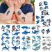 Shark Temporary Tattoos(54Pcs in Large Size) Summer Waterproof Shark Stickers for Boys Ocean Adventure Party Supplies Birthday Baby Shower Summer Pool Party Decoration Supplies for Kids