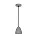 Aspen Creative 61126-11 One-Light Hanging Mini Pendant Ceiling Light Transitional Design in Cement Finish 7-1/4 Wide