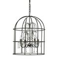 Creative Co-Op Metal Birdcage Chandelier with 4 Lights & Glass Crystals