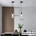 2Pcs Glass Lampshade Pendant Lights Clear Mini Hanging Light Kitchen Dining Room Indoor Clear Cylinder Glass Shade Oil Rubbed Bronze Light Fixture Modern Glass Pendant Light Black Hanging Lamp