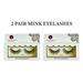 NATURAL LOOK 6D FALSE FAUX MINK EYELASHES 3D90 ( 2 Pair )