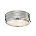 Three Light Flush Mount 14 inches Wide By 4.75 inches High-Polished Nickel Finish Bailey Street Home 116-Bel-2121343