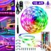 Led Strip Lights 16.4 Feet Outdoor Led Lights Waterproof 300 LEDs Flexible Led Light Strips Color Changing Music Sync RGB Rope Light with Remote Smart Led Lights for Bedroom Home Kitchen