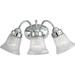 Fluted Glass Collection Three-Light Polished Chrome Clear Prismatic Glass Traditional Bath Vanity Light