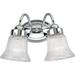 Fluted Glass Collection Two-Light Polished Chrome Clear Prismatic Glass Traditional Bath Vanity Light