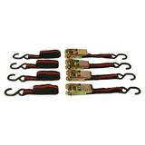 Set of 4 1 x 10 RATCHET TIE DOWN STRAPS Ratcheting Tow Straps ATV Motorcycle