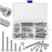 BUZIFU 110 Pcs M5 Nuts and Bolts Set 55 Pcs Stainless Steel M5 Cap Head Bolts 10/20/30/40/55 mm Small Hex Bolts and Nuts Hexagon Socket Cap Screw Bolt Nuts Assorted Bolts Kit with Storage Box