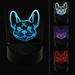 Frenchie French Bulldog Dog Head LED Night Light Sign 3D Illusion Desk Nightstand Lamp