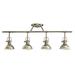 4 Light Fixed Rail with Vintage Industrial Inspirations 11.25 inches Tall By 5.5 inches Wide-Polished Nickel Finish Bailey Street Home 147-Bel-555168