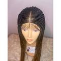 hand braided Beth tribal braids made on lace closure 4 by 4 lace human hair braided wig human hair braids wig tribal braids wig handmade wig