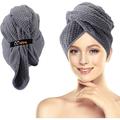 CCidea 40 x22.5 Large Microfiber Hair Towel 1 Pack Fast Drying Hair Towel Wraps for Wet Hair Anti Frizz Hair Microfiber Towel Soft Bath Towels(Gray)