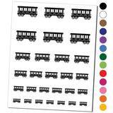 Classic Vintage Locomotive Train Passenger Car Water Resistant Temporary Tattoo Set Fake Body Art Collection - Brown