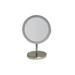 Whitehaus Collection WHMR106-BN Round Freestanding Led 5X Magnified Mirror - Brushed Nickel