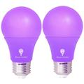 2 Pack BlueX LED A19 Purple Light Bulb - 9W (60Watt Equivalent) - E26 Base LED Purple Bulb Party Decoration Porch Home Lighting Holiday Lighting Decorative Illumination (Purple)