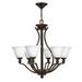 Traditional Six Light Chandelier-Olde Bronze Finish-Etched Opal Glass Color Bailey Street Home 81-Bel-2998258