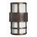 2 Light Small Outdoor Wall Lantern in Modern Style 7.25 inches Wide By 12.5 inches High-Metro Bronze Finish-Led Lamping Type Bailey Street Home