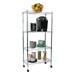 Mind Reader 4-Tier Metal Adjustable Storage Rack with wheels Utility Rolling Cart with Shelf Organizer Silver