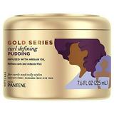 Pantene Hair Cream Treatment Sulfate Free Curl Defining Pudding Pro-V Gold Series for Natural and Curly Textured Hair 7.6 fl oz