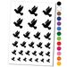 Dove Flying Silhouette Bird Water Resistant Temporary Tattoo Set Fake Body Art Collection - White