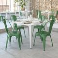 Flash Furniture Metal Indoor/ Outdoor Stackable Bistro Chair (Set of 4) Green