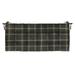 RSH DÃ©cor Indoor Outdoor Tufted Bench Cushion with Ties 38â€� x 18â€� Brandin Twilight Grey Plaid