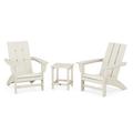 POLYWOOD Modern 3-Piece Adirondack Set with Long Island 18 Side Table in Sand