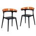 Omax Decor Mia Resin Patio Dining Chair in Black and Orange - (Set of 2)