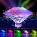 AoHao Floating Pool Lights Underwater Pond Lights Submersible LED Lights Waterproof 7 LEDs Bathtub Light Battery Powered for Inflatable Pool Intex Pool Swimming Pool Disco Pool Party Pond Decorations