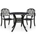 vidaXL Bistro Set Patio Table and Chair Bistro Table Outdoor Cast Aluminum